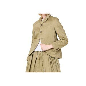 COMME DES GARCONS Curved Front Tailored Dart Jacket RO-J021 Khaki/Beige L NWOT